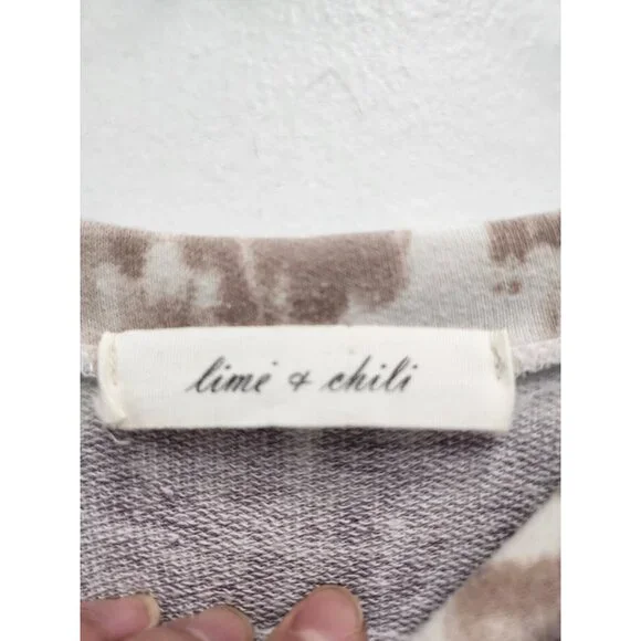 Lime & Chili BOHO Tunic Top Womens Medium Tie Dye Soft Knit Long Sleeve Casual - Picture 3 of 6